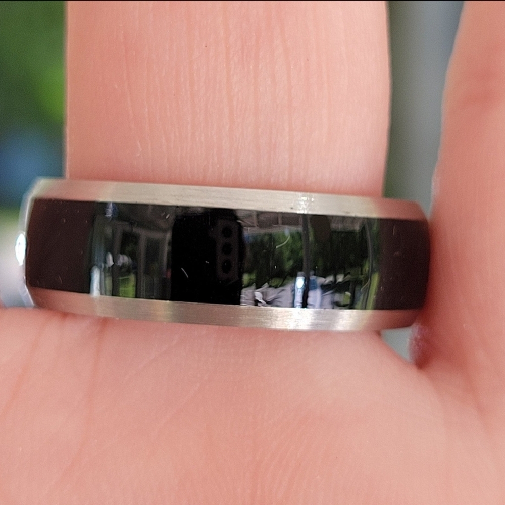 Black and Silver Men's Ring